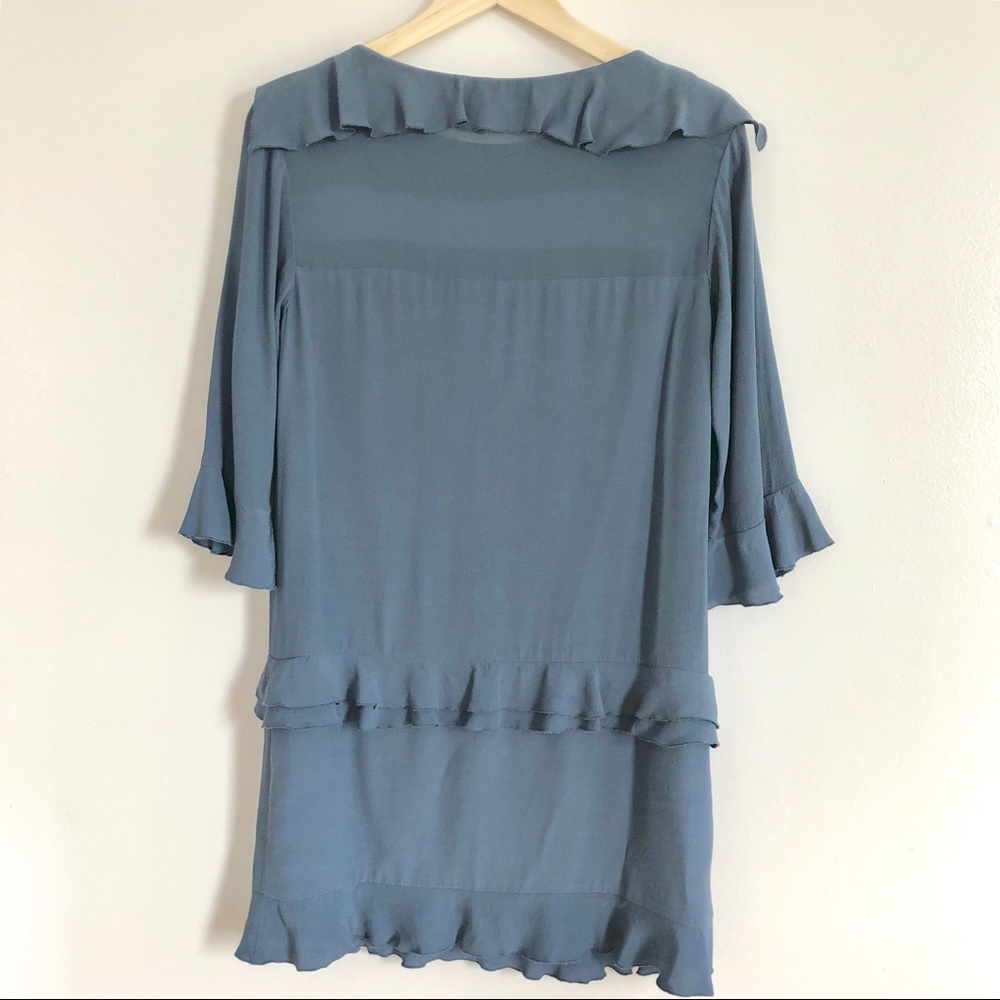 Banana Republic Blue Ruffle Dress - Picture 3 of 5